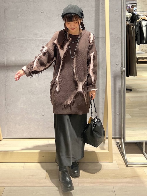 ストレッチサテンスカート　497324