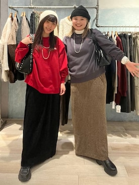 「アイテム（ニットキャップ/ビーニー、ホワイト系）」を使った、ari79さん（レディース・156cm）の冬コーディネート