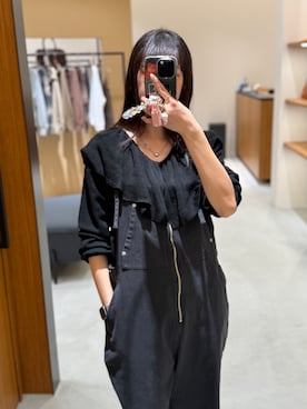 「アイテム（サロペット/オーバーオール）」を使った、NANAさん（レディース・156cm）の秋コーディネート