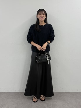 「GALENA（LOUNGEDRESS）（ガレナ）の【GALENA/ガレナ】2WAYミニボストンバッグ（ボストンバッグ、ブラック系）」を使った、NANAさん（レディース・156cm）の夏コーディネート
