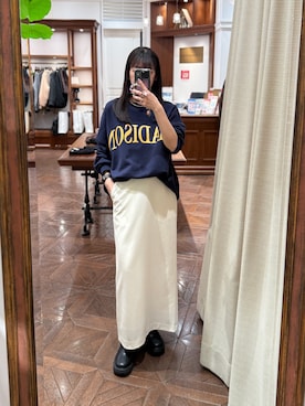 「アイテム（MA-1）」を使った、NANAさん（レディース・156cm）の冬コーディネート