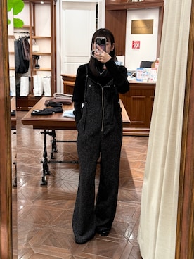 「アイテム（オールインワン・サロペット）」を使った、NANAさん（レディース・156cm）の冬コーディネート