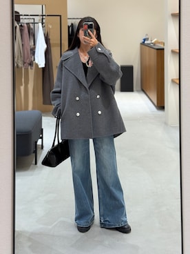 「アイテム（ボストンバッグ）」を使った、NANAさん（レディース・156cm）の秋コーディネート