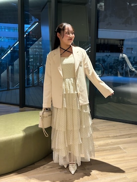「one after another NICE CLAUP（ワンアフターアナザーナイスクラップ）のアイテム（ジャケット/アウター）」を使った、るなさん（レディース・158cm）の冬コーディネート