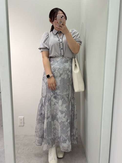 水彩花柄マーメイドスカート セール】SMサイズ展開/水彩花マーメイドスカート【WEB限定商品