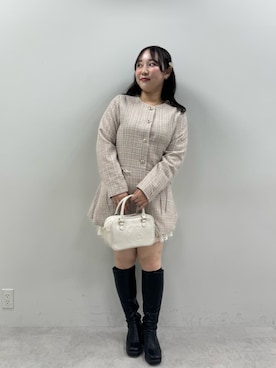 「one after another NICE CLAUP（ワンアフターアナザーナイスクラップ）のアイテム（ノーカラーコート）」を使った、るなさん（レディース・158cm）の秋コーディネート