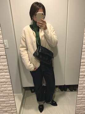 「緑」｜「アイテム（ブルゾン）」を使った、sakuさん（レディース・162cm）の春コーディネート