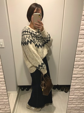 「アイテム（ボストンバッグ）」を使った、sakuさん（レディース・162cm）の春コーディネート