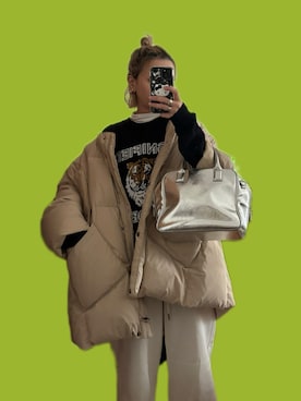 「アイテム（スウェットパンツ）」を使った、puu3さん（レディース・155cm）の冬コーディネート