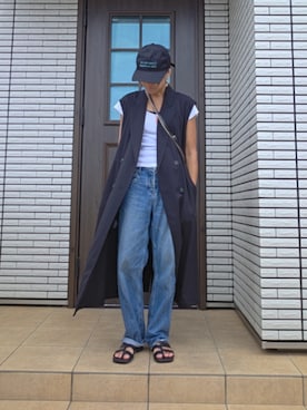 「Ameri（アメリ）のアイテム（デニムパンツ）」を使った、miki061812さん（レディース・160cm）の秋コーディネート