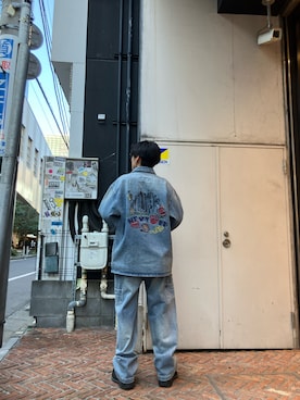 「AVIREX（アヴィレックス）のアイテム（デニムジャケット）」を使った、HARUKIさん（メンズ・166cm）の冬コーディネート