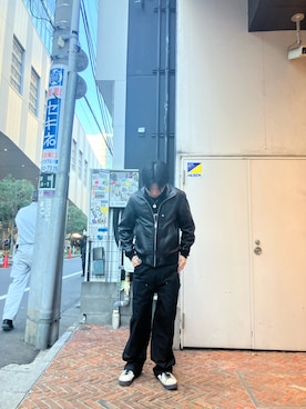 「AVIREX（アヴィレックス）のアイテム（MA-1）」を使った、HARUKIさん（メンズ・166cm）の冬コーディネート