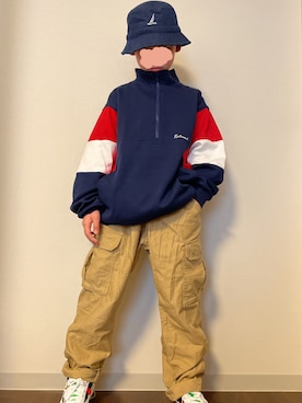 「no brand（ノーブランド）のアイテム（スウェット）」を使った、kotakotaさん（キッズ・134cm）の春コーディネート
