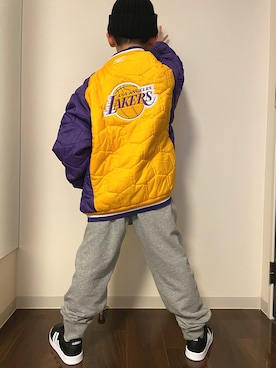 「NBA（エヌビーエー）のアイテム（ジャケット/アウター）」を使った、kotakotaさん（キッズ・131cm）の秋コーディネート