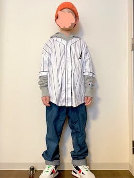 「no brand（ノーブランド）のアイテム（ニットキャップ/ビーニー）」を使った、kotakotaさん（キッズ・131cm）の冬コーディネート