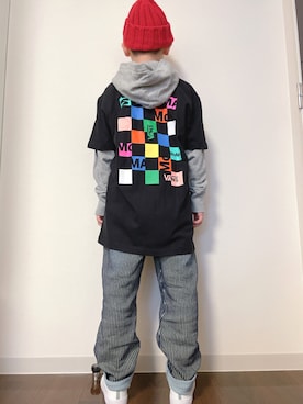 「アイテム（デニムパンツ、その他）」を使った、kotakotaさん（キッズ・131cm）の冬コーディネート