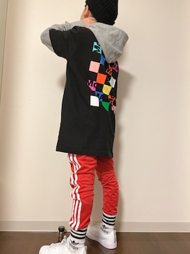 「adidas Originals（アディダスオリジナルス）のアイテム（その他パンツ）」を使った、kotakotaさん（キッズ・131cm）の秋コーディネート