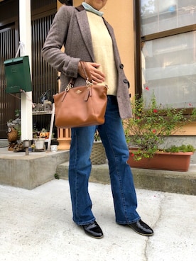「MOUSSY（マウジー）のアイテム（テーラードジャケット）」を使った、myachan0502さん（レディース・159cm）の秋コーディネート
