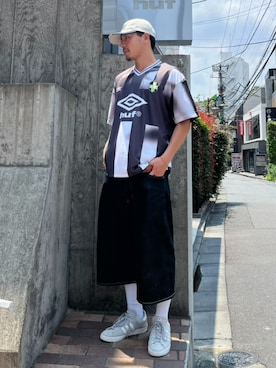 「HUF（ハフ）のアイテム」を使った、HUF JAPANさん（メンズ・171cm）の夏コーディネート