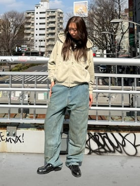 「HUF（ハフ）のアイテム」を使った、HUF JAPANさん（レディース・170cm）の冬コーディネート