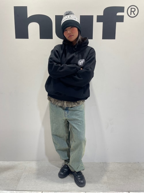 HUF REGIONAL HOODIE ブラック REGIONAL PUFF HOODIE（パーカー）｜HUF（ハフ）のファッション通販