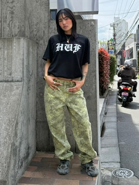 「HUF（ハフ）のアイテム（トップス）」を使った、HUF JAPANさん（レディース・163cm）の春コーディネート