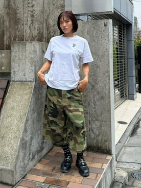 「HUF（ハフ）のアイテム」を使った、HUF JAPANさん（レディース・163cm）の夏コーディネート