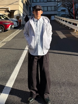 「HUF（ハフ）のアイテム」を使った、HUF JAPANさん（メンズ・168cm）の冬コーディネート