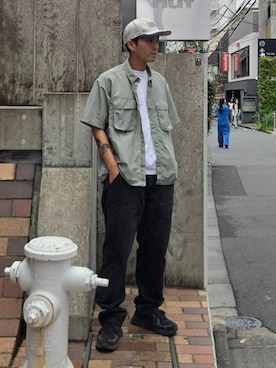 「HUF（ハフ）のアイテム」を使った、HUF JAPANさん（メンズ・173cm）の夏コーディネート