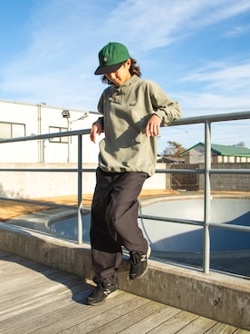 「HUF（ハフ）のアイテム（その他パンツ）」を使った、HUF JAPANさん（メンズ・165cm）の冬コーディネート