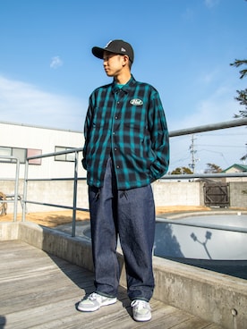 「HUF（ハフ）のアイテム（キャップ）」を使った、HUF JAPANさん（メンズ・165cm）の春コーディネート