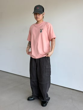 「HUF（ハフ）のアイテム（キャップ）」を使った、HUF JAPANさん（メンズ・165cm）の春コーディネート