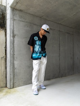 「HUF（ハフ）のアイテム（帽子）」を使った、HUF JAPANさん（メンズ・165cm）の夏コーディネート