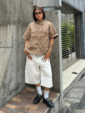 「HUF（ハフ）のアイテム」を使った、HUF JAPANさん（レディース・163cm）の夏コーディネート