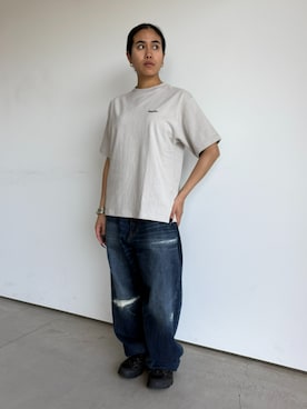 「HUF（ハフ）のアイテム」を使った、HUF JAPANさん（レディース・157cm）の春コーディネート