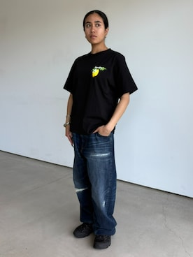 「HUF（ハフ）のアイテム」を使った、HUF JAPANさん（レディース・157cm）の春コーディネート