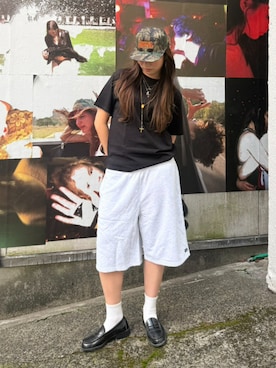 「HUF（ハフ）のアイテム（キャップ）」を使った、HUF JAPANさん（レディース・170cm）の春コーディネート