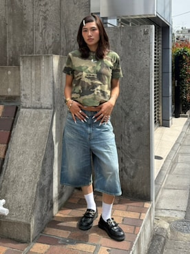 「HUF（ハフ）のアイテム」を使った、HUF JAPANさん（レディース・163cm）の夏コーディネート