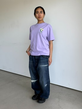 「HUF（ハフ）のアイテム」を使った、HUF JAPANさん（レディース・157cm）の春コーディネート