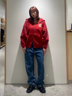 「HUF（ハフ）のアイテム」を使った、HUF JAPANさん（レディース・163cm）の冬コーディネート