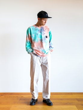 「HUF（ハフ）のアイテム（その他パンツ）」を使った、HUF JAPANさん（メンズ・165cm）の冬コーディネート