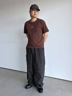 「HUF（ハフ）のアイテム（キャップ）」を使った、HUF JAPANさん（メンズ・165cm）の春コーディネート