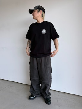 「HUF（ハフ）のアイテム（キャップ）」を使った、HUF JAPANさん（メンズ・165cm）の春コーディネート