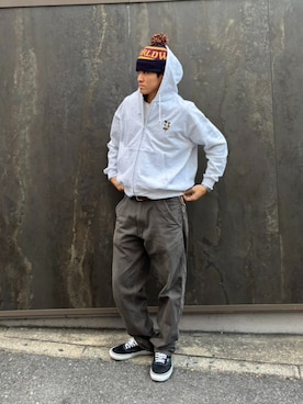 「HUF（ハフ）のアイテム」を使った、HUF JAPANさん（メンズ・180cm）の冬コーディネート