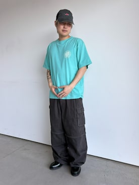 「HUF（ハフ）のアイテム（キャップ）」を使った、HUF JAPANさん（メンズ・165cm）の春コーディネート