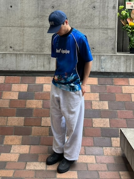 「HUF（ハフ）のアイテム（帽子）」を使った、HUF JAPANさん（メンズ・171cm）の春コーディネート