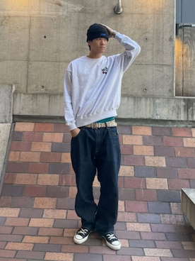 「アイテム（ニットキャップ/ビーニー）」を使った、HUF JAPANさん（メンズ・180cm）の秋コーディネート