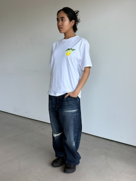 「HUF（ハフ）のアイテム」を使った、HUF JAPANさん（レディース・157cm）の春コーディネート