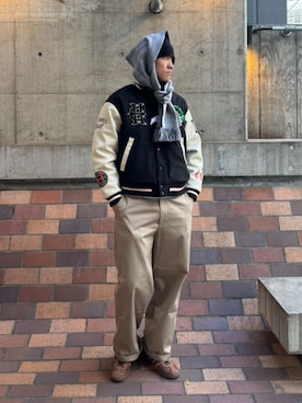 「HUF（ハフ）のアイテム」を使った、HUF JAPANさん（メンズ・180cm）の冬コーディネート