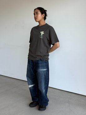 「HUF（ハフ）のアイテム」を使った、HUF JAPANさん（レディース・157cm）の春コーディネート